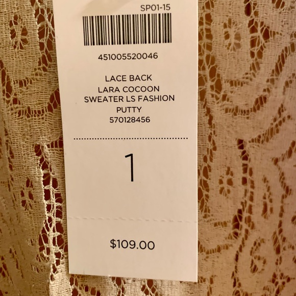 Chico’s Lace Back Sweater in Putty NWT - Picture 3 of 5